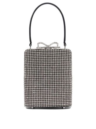 Self Portrait Silver Crystal Fishnet Handbag