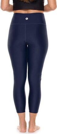 Coolibar Ocean Sculpt High Rise Capris, UPF 50+ Sun Protection in Navy at Nordstrom, Size Xx-Large