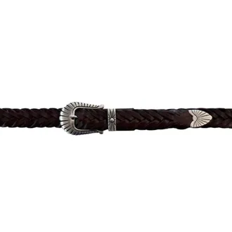 Alberto Luti Braided Leather Belt - male - Alberto Luti - Belts - Brown - 105 CM - Accessories