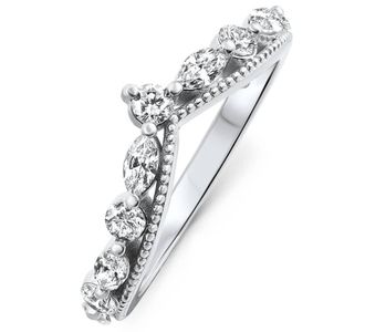 Pompeii3 1Ct Diamond Wedding Contour Fancy Anniversary Ring in 14k Gold Lab Grown