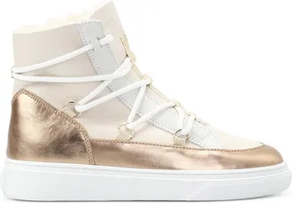 Hogan H342 furry inner wedge ankle boots