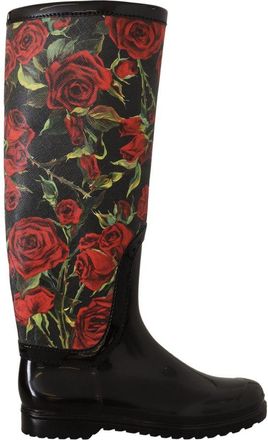 Dolce & Gabbana Black Polyvinyl Rain Womens Boots