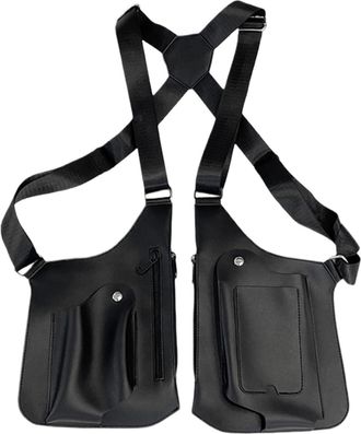 Generic Mens Shoulder Bag - 10x2x15cm, Fashion Multi Pocket PU Leather, Anti Theft | Versatile Outdoor Bag Ideal For Commuting Trips Shopping, Compact Design 