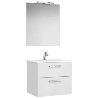 Roca Conjunto Victoria Base+lavabo 600 Blanco 2 Cajones Espejo Aplique Led.-roca: Dise&ntilde;o, Innovaci&oacute;n Y Calidad