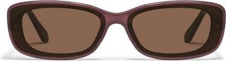 Quay Vibe Check 62mm Small Square Sunglasses in Plum/Brown at Nordstrom