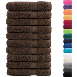 vidaXL Toallas De Sauna Solund 10 Unidades Marr&oacute;n 80x200 Cm 600 Gsm Vidaxl