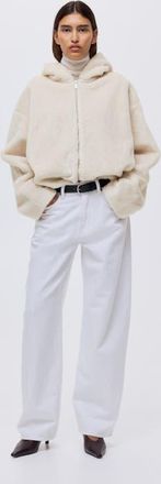 H&M Zip-through Hoodie in Cream at Nordstrom, Size Xx-Large