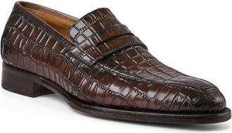 Bruno Magli Emilio Penny Loafer in Brown Viper at Nordstrom, Size 11.5