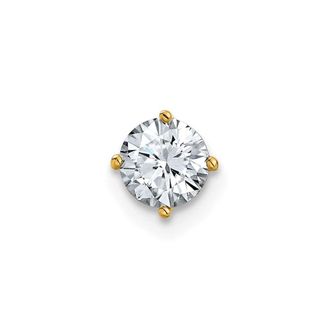 Diamond2Deal 14k Yellow Gold 1/2ct. 5.0mm Round Moissanite Solitaire Chain Slide Pendant