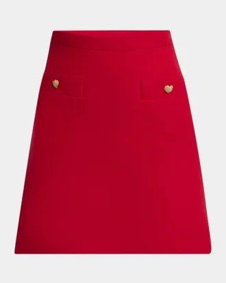 【VALENTINO GARAVANI】ハートの飾りボタン付き ミニスカート Valentino Garavani Skirts from $1,678.00 - on Stylight