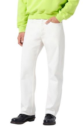 A Gold E Magnus Straight Leg Trouser Jeans in Chalk White Off White at Nordstrom, Size 34