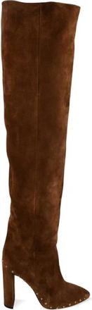 Saint Laurent Boots 76 - Dames - Laarzen met Hak - Bruin - 39 EU - Leer - Schoenen