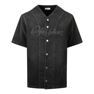 Off-white Short Sleeve Shirts, male, Black, Size: S Jean Jacket