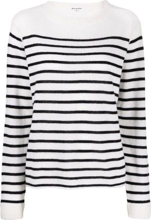 Reformation Gestreepte kasjmier trui - Wit