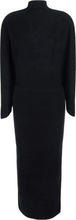 Semicouture Midi Gebreide Jurk - Dames - Kleedjes - Zwart - M - Kleedjes