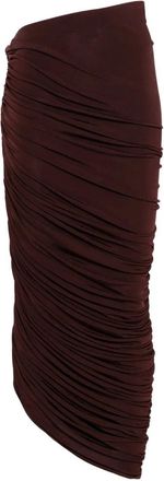 Magda Butrym Womens Asymmetric Maxi Skirt - Dark Brown viscose - Size EU 38 (Womens)