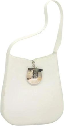 Ferragamo Tweedehands leren handtassen - Dames - Vintage Schoudertas - Wit - ONE Size - Leer - Vintage