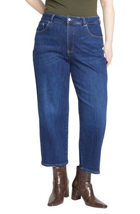 Universal Standard Donna Curve High Waist Straight Leg Jeans in Stonewash Indigo at Nordstrom, Size 18W
