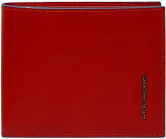 Piquadro Portemonnee met opklapbaar ID-venster - Heren - Portefeuilles - Rood - ONE Size - Leer - Accessoires