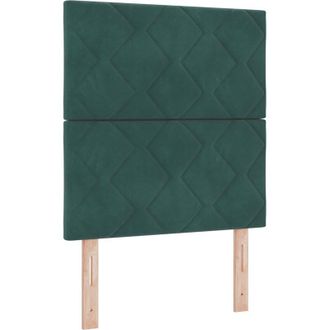 vidaXL Cabecero Led Geometric Manual Verde Oscuro 80 Cm Terciopelo Vidaxl