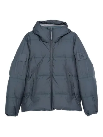 C.P. Company hooded padded jacket - men - Polyurethane Resin/Duck Down/Feather/Polyamide/Polyamide - M - Blue