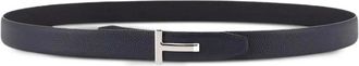 Tom Ford Soft Grain Leather Reversible T Belt 30 mm - Heren - Riemen - Blauw - 95 CM - Leer - Accessoires