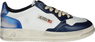 Autry White Navy Overlays Low-Top Sneakers