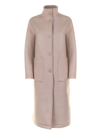 Colmar stand-neck buttoned single-breasted coat - women - Elastane/Acrylic/Polyester/Virgin Wool - 42 - Neutrals