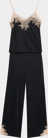 Natori Enchant Cropped Lace-Trim Cami Pajama Set
