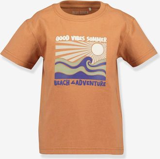 Blue Seven T-Shirt Jungen BLUE SEVEN Bio-Baumwolle GOOD VIBES orange bedruckt
