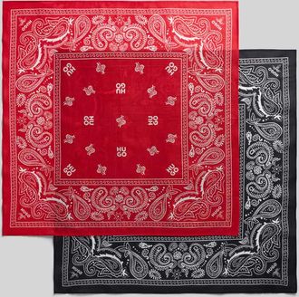 HUGO BOSS Bandana aus reiner Baumwolle im 2er-Pack Modell 2BANDANA in BLACK, Gr&ouml;&szlig;e 1