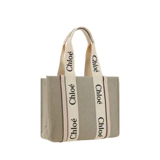 Chlo&eacute; Womens Woody Tote Beige Linen