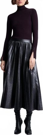 A.L.C. Etta Midi Skirt In Deepest Brown