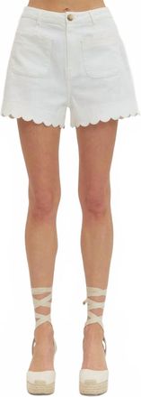 Entro Scallop Shorts In White