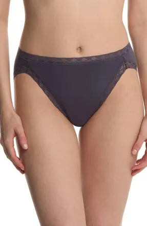 Natori Bliss Cotton French Cut Briefs in Greystone at Nordstrom, Size X-Small