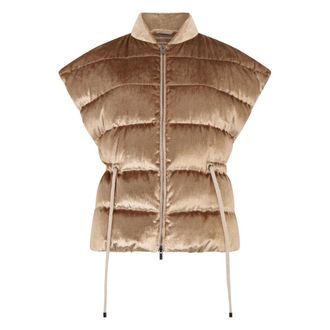 PESERICO Mouwloze gewatteerde bodywarmer - Dames - Bodywarmers - Beige - 2XL - Polyester - Jassen