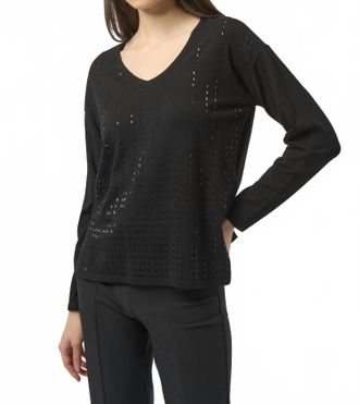 Joseph Ribkoff Pullover With Iron-On Detail Sweater In Black