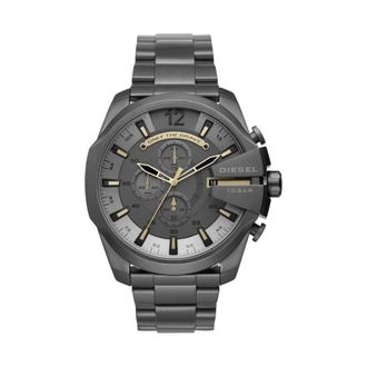 Diesel Accessoires, Heren, Grijs, ONE Size, Mega Chief Dz 4466 Horloge