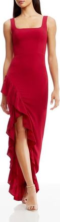 Dress The Population Charlene Ruffle Gown in Garnet at Nordstrom, Size Xx-Large