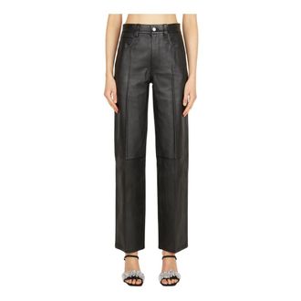 Alexander Wang Alexander Wang, Leather Trousers, female, Black, Size: M Panelled Leather Pants
