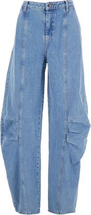 Rotate Blauwe Cargo Denim Broek - Dames - Loose Fit Jeans - Blauw - M - Denim - Jeans