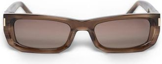 Mani&egrave;re De Voir Milan Curved-Frame Sunglasses in Brown at Nordstrom