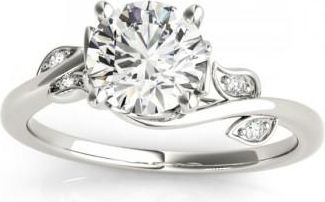 Allurez Bypass Floral Lab Grown Diamond Engagement Ring 18k White Gold (0.10ct)