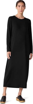 Eileen Fisher Stretch Jersey Knit Full Length Oval Dress Womens Dress Black : MD, Lyocell/Spandex/Tencel