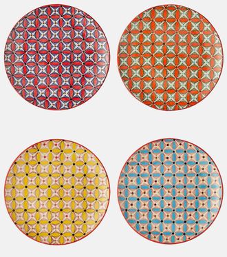 Pols Potten Hippy set of 4 ceramic dinner plates
