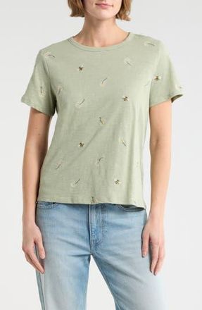 Lucky Brand Embroidered Cotton T-Shirt in Green Multi at Nordstrom Rack, Size X-Large