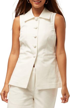 Trina Turk Follow Through Collared Vest Top in Whitewash at Nordstrom, Size 12