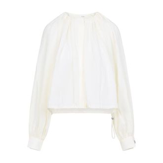 Co Blouses, female, White, Size: XS Gathered Shirt