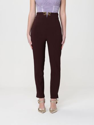 Elisabetta Franchi Pantaloni in doppio cr&ecirc;pe stretch con logo Elisabetta Franchi