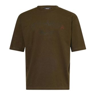 Dsquared2 DSquared2 Heren Milano Logo Relaxed Fit T-shirt met korte mouwen (Militair Groen)